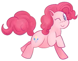 Size: 735x573 | Tagged: artist:liepardette, chubby, derpibooru import, looking at you, pinkie pie, safe, simple background, solo, transparent background, wink