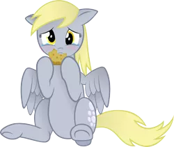 Size: 1906x1605 | Tagged: safe, artist:kurokaji11, derpibooru import, derpy hooves, pegasus, pony, crying, female, mare, muffin, solo