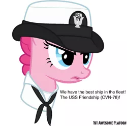 Size: 960x953 | Tagged: 1st awesome platoon, artist:ethanchang, derpibooru import, military, military uniform, navy, part of a set, pinkie pie, safe, sailor, us navy