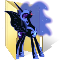 Size: 256x256 | Tagged: artist:raritybro, computer icon, derpibooru import, folder, nightmare moon, safe, simple background, solo, transparent background, vector