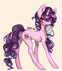 Size: 520x600 | Tagged: safe, artist:notthemosttalented, derpibooru import, sugar belle, pony, unicorn, the cutie map, blushing, cute, eye clipping through hair, female, mare, mouth hold, plate, plot, solo, sugarbetes