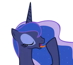 Size: 8068x7180 | Tagged: suggestive, artist:emu34b, derpibooru import, princess luna, absurd resolution, drool, female, missing accessory, open mouth, show accurate, simple background, solo, solo female, tongue out, transparent background, vector