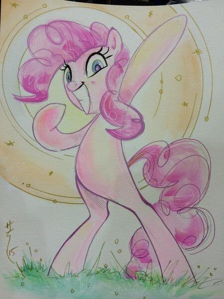 Size: 600x800 | Tagged: artist:sararichard, derpibooru import, pinkie pie, safe, solo, traditional art