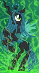 Size: 850x1576 | Tagged: artist:aurora69rainbow, cute, cutealis, dead source, derpibooru import, queen chrysalis, rearing, safe, solo