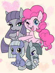 Size: 1145x1504 | Tagged: artist:shiror0r0, derpibooru import, limestone pie, marble pie, maud pie, pie sisters, pinkie pie, safe, sisters