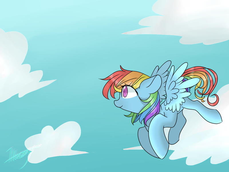 Size: 1024x768 | Tagged: artist:iceillusory, cloud, cloudy, derpibooru import, rainbow dash, safe, solo