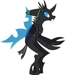Size: 829x965 | Tagged: anthro, artist:videogamehunter, changeling, commission, derpibooru import, oc, oc:riptide the changeling, safe, solo, unofficial characters only