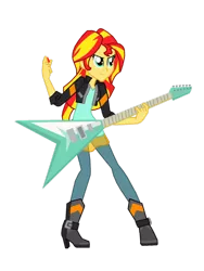 Size: 1024x1365 | Tagged: safe, artist:ferrokiva, derpibooru import, sunset shimmer, equestria girls, my past is not today, guitar, sunset shredder