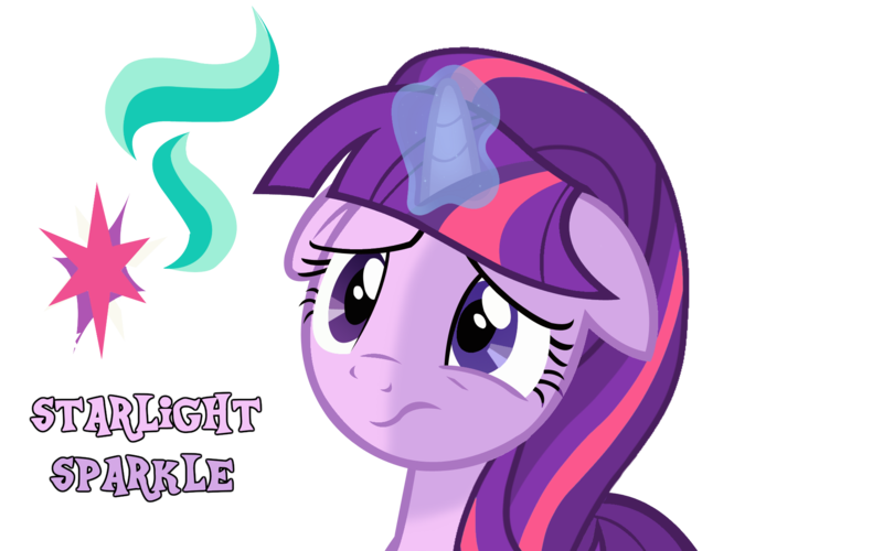 Size: 1920x1200 | Tagged: artist needed, safe, derpibooru import, starlight glimmer, twilight sparkle, twilight sparkle (alicorn), alicorn, pony, the cutie map, :s, bad end, counterparts, female, floppy ears, frown, fusion, glowing horn, magic, magical trio, mare, sad, sad face, sadlight glimmer, solo, twilight's counterparts, wavy mouth, we have become one, xk-class end-of-the-world scenario
