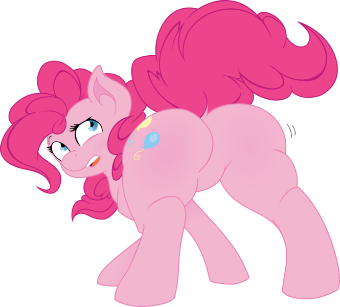 Size: 4000x3610 | Tagged: artist:bork88, artist:joey darkmeat, balloonbutt, derpibooru import, featureless crotch, female, pinkie pie, plot, plump, simple background, solo, solo female, suggestive, transparent background, vector, wide hips