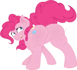 Size: 4000x3610 | Tagged: artist:bork88, artist:joey darkmeat, balloonbutt, derpibooru import, featureless crotch, female, pinkie pie, plot, plump, simple background, solo, solo female, suggestive, transparent background, vector, wide hips