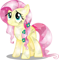 Size: 2443x2517 | Tagged: safe, artist:infinitewarlock, derpibooru import, fluttershy, crystallized, simple background, solo, transparent background, vector