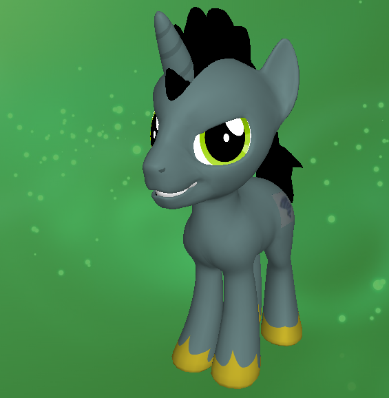 Size: 565x578 | Tagged: safe, derpibooru import, discord, pony, unicorn, 3d, 3d pony creator, grin, male, pony creator 3d, pony discord, ponylumen, smiling, stallion, yellow eyes