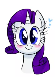 Size: 259x362 | Tagged: artist:vdru7, blushing, bust, c:, cute, derpibooru import, heart, looking at you, pixiv, portrait, raribetes, rarity, safe, simple background, smiling, solo, white background