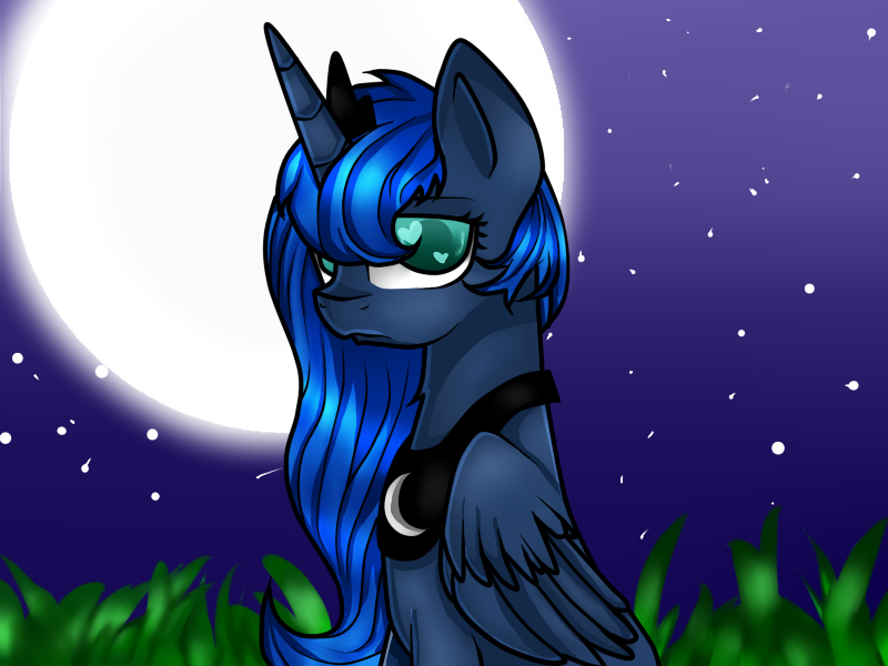 Size: 800x600 | Tagged: safe, artist:fidney22, derpibooru import, princess luna, heart eyes, moon, solo, wingding eyes