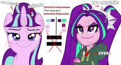 Size: 1052x568 | Tagged: safe, derpibooru import, aria blaze, starlight glimmer, equestria girls, the cutie map, comic sans, grammar error, problem solved, smug, smuglight glimmer, theory