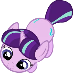 Size: 3000x3015 | Tagged: safe, artist:batbow, derpibooru import, starlight glimmer, pony, unicorn, the cutie map, both cutie marks, cute, female, from above, glimmerbetes, mare, overhead view, pet, s5 starlight, simple background, smiling, solo, top down, transparent background, vector
