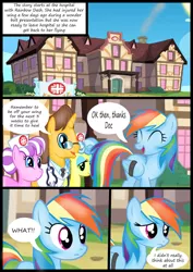 Size: 2480x3508 | Tagged: safe, artist:mistydash, derpibooru import, doctor horse, doctor stable, nurse coldheart, nurse snowheart, nurse sweetheart, rainbow dash, earth pony, pegasus, pony, unicorn, comic, female, male, mare, stallion