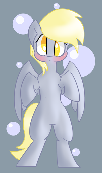 Size: 1634x2776 | Tagged: safe, derpibooru import, derpy hooves, pony, bipedal, blushing, cute, solo, standing