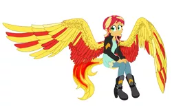 Size: 1421x873 | Tagged: safe, artist:catlover1672, derpibooru import, sunset shimmer, equestria girls, my past is not today, rainbow rocks, large wings, solo, sunset phoenix