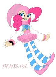 Size: 1203x1639 | Tagged: artist:jaquelindreamz, clothes, crossover, derpibooru import, nights, nights into dreams, pinkie pie, safe, simple background, socks, solo, striped socks, transparent background