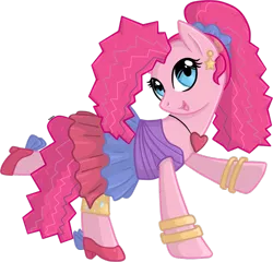 Size: 1024x982 | Tagged: dead source, safe, artist:violentdreamsofmine, derpibooru import, pinkie pie, equestria girls, friendship through the ages, rainbow rocks, alternate hairstyle, bow, bracelet, clothes, cute, earring, equestria girls outfit, hair bow, heart, high heels, leggings, necklace, new wave pinkie, open mouth, piercing, raised hoof, shoes, simple background, skirt, solo, transparent background
