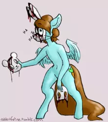 Size: 396x447 | Tagged: anthro, artist:bunnycat, blood, bunny and bear, derpibooru import, gore, grimdark, masks, oc, oc:bunny, pegasus, tumblr blog, unofficial characters only