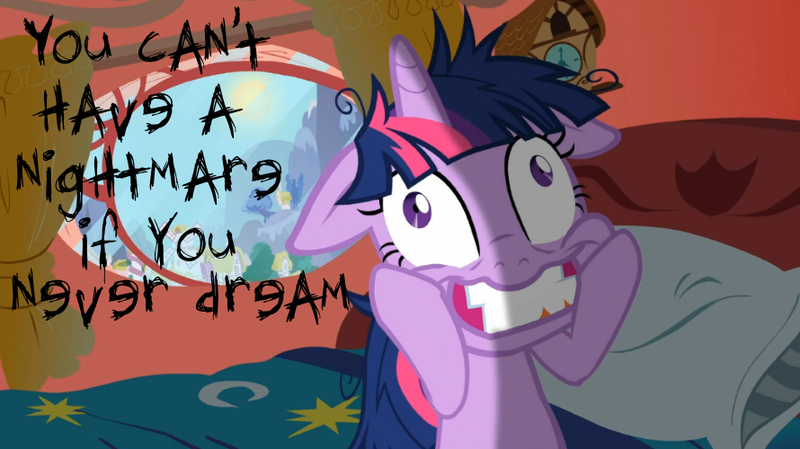 Size: 890x500 | Tagged: bed, crazy face, derpibooru import, faic, floppy ears, golden oaks library, image macro, lesson zero, meme, safe, screencap, solo, the cutie map, twilight snapple, twilight sparkle, you can't have a nightmare if you never dream