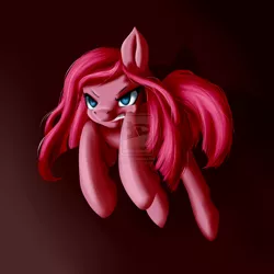 Size: 1600x1600 | Tagged: safe, artist:suziouwabami, derpibooru import, pinkie pie, angry, charging, pinkamena diane pie, solo, watermark