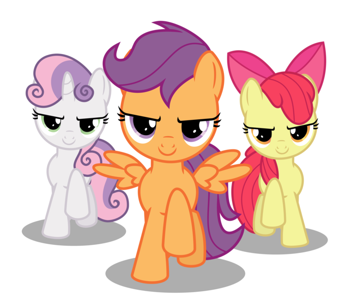 Size: 5333x4667 | Tagged: absurd resolution, apple bloom, artist:s.guri, cutie mark crusaders, derpibooru import, flight to the finish, hearts as strong as horses, safe, scootaloo, simple background, sweetie belle, transparent background, vector