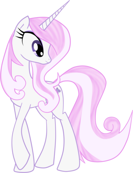 Size: 782x1022 | Tagged: safe, artist:mlpazureglow, derpibooru import, fleur-de-lis, unicorn, looking back, raised hoof, smiling, solo