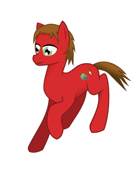 Size: 827x1169 | Tagged: artist:sketchy brush, brown mane, derpibooru import, oc, oc:sketchy brush, red fur, safe, self portrait, simple background, transparent background, unofficial characters only, vector