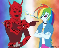 Size: 994x803 | Tagged: safe, artist:sylvesterkittycat, derpibooru import, rainbow dash, equestria girls, crossover, humanized, kamen rider, kamen rider den-o, momotaros