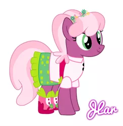 Size: 1612x1652 | Tagged: safe, artist:sweet-swag-pony, derpibooru import, cheerilee, equestria girls, life is a runway, rainbow rocks, alternate hairstyle, blouse, clothes, cute, equestria girls outfit, flower, shoes, skirt, solo