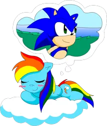 Size: 1384x1618 | Tagged: safe, artist:carol-aredesu, derpibooru import, rainbow dash, pony, crossover, crossover shipping, female, interspecies, male, shipping, sonic the hedgehog, sonic the hedgehog (series), sonicdash, straight
