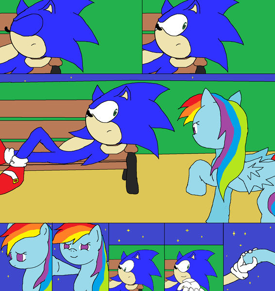 Size: 1996x2116 | Tagged: safe, artist:tj0001, derpibooru import, rainbow dash, 1000 hours in ms paint, crossover, crossover shipping, female, handshake, hoofshake, image, interspecies, male, ms paint, png, shipping, sonic the hedgehog, sonic the hedgehog (series), sonicdash, straight