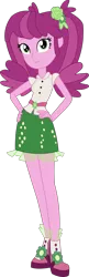 Size: 653x2012 | Tagged: safe, artist:sketchmcreations, derpibooru import, cheerilee, equestria girls, life is a runway, rainbow rocks, alternate hairstyle, blouse, clothes, flower, inkscape, looking at you, shoes, simple background, skirt, solo, transparent background, vector