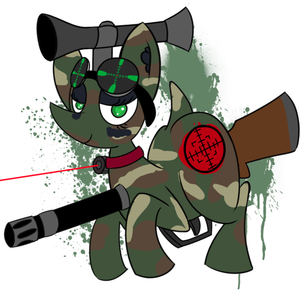 Size: 1000x1000 | Tagged: artist:php10, crosshair, derpibooru import, gun, ponified, safe, sniper