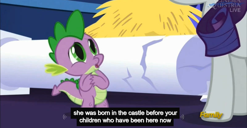 Size: 1600x830 | Tagged: castle sweet castle, derpibooru import, meme, rarity, safe, screencap, spike, youtube caption