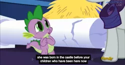 Size: 1600x830 | Tagged: castle sweet castle, derpibooru import, meme, rarity, safe, screencap, spike, youtube caption