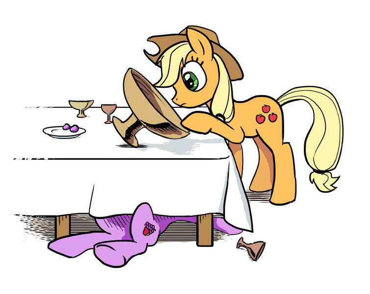 Size: 2000x1590 | Tagged: alcohol, applejack, artist:hunternif, berry punch, berryshine, castle sweet castle, derpibooru import, drunk, passed out, safe, wine