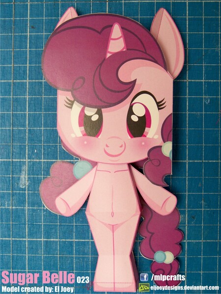 Size: 937x1250 | Tagged: artist:eljoeydesigns, belly button, derpibooru import, papercraft, safe, season 5, sugar belle