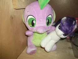 Size: 2048x1536 | Tagged: build-a-bear, castle sweet castle, derpibooru import, irl, photo, plushie, rarity, rarity plushie, safe, spike, spike plushie