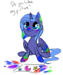 Size: 1600x1900 | Tagged: artist:diax, bronybait, cute, derpibooru import, doodle, filly, lunabetes, princess luna, safe, sitting, solo, woona