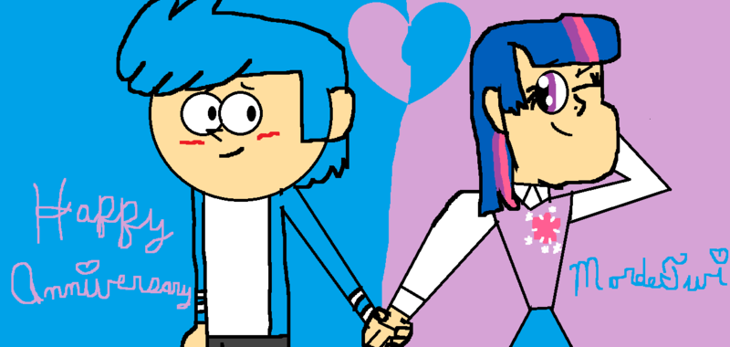 Size: 1292x614 | Tagged: 1000 hours in ms paint, artist:britishgirl2012, crack shipping, crossover, crossover shipping, derpibooru import, human, humanized, mordecai, mordetwi, ms paint, regular show, safe, shipping, stylistic suck, twilight sparkle