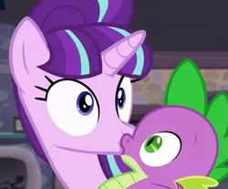 Size: 973x807 | Tagged: artist:sulyo, artist:titanium-pony, derpibooru import, edit, edited screencap, female, kissing, love, male, safe, screencap, shipping, sparlight, spike, starlight glimmer, straight, the cutie map, vector