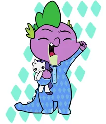 Size: 778x910 | Tagged: artist:gopherfrog, castle sweet castle, clothes, derpibooru import, footed sleeper, pajamas, plushie, rarity, rarity plushie, safe, sleepy, solo, spike