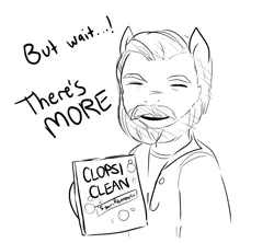 Size: 900x800 | Tagged: artist:glacierclear, billy mays, derpibooru import, monochrome, oxy clean, ponified, safe, solo