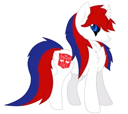 Size: 1858x1662 | Tagged: safe, artist:snugglescreen, derpibooru import, ponified, pony, unicorn, autobot, crossover, optimus prime, transformers, transformers prime