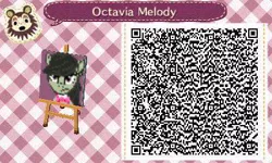 Size: 400x240 | Tagged: 3ds, animal crossing, artist:greatfluttershy, derpibooru import, face, nintendo, octavia melody, pixel art, qr code, safe, solo